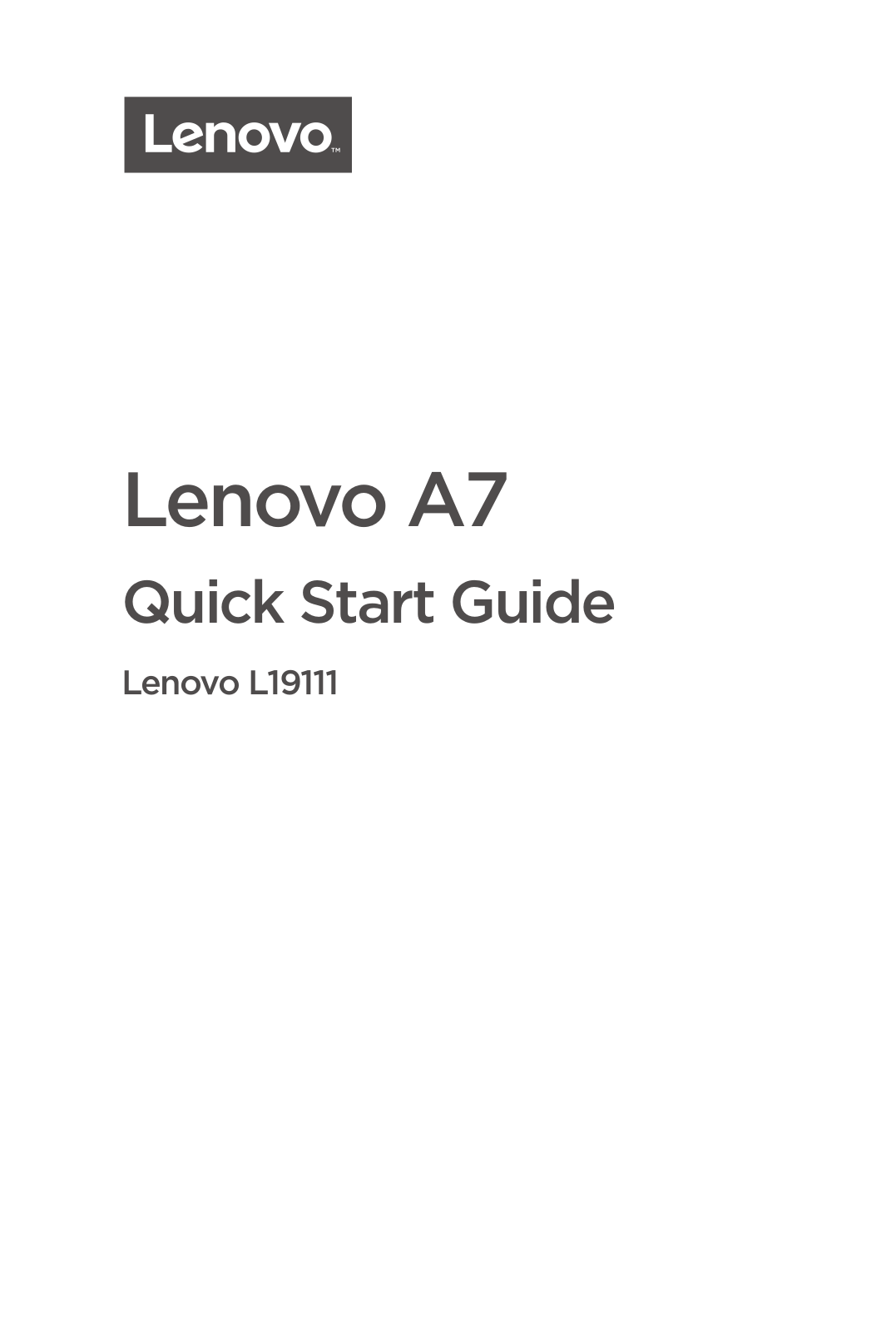 Lenovo L19111 Quick Start Guide