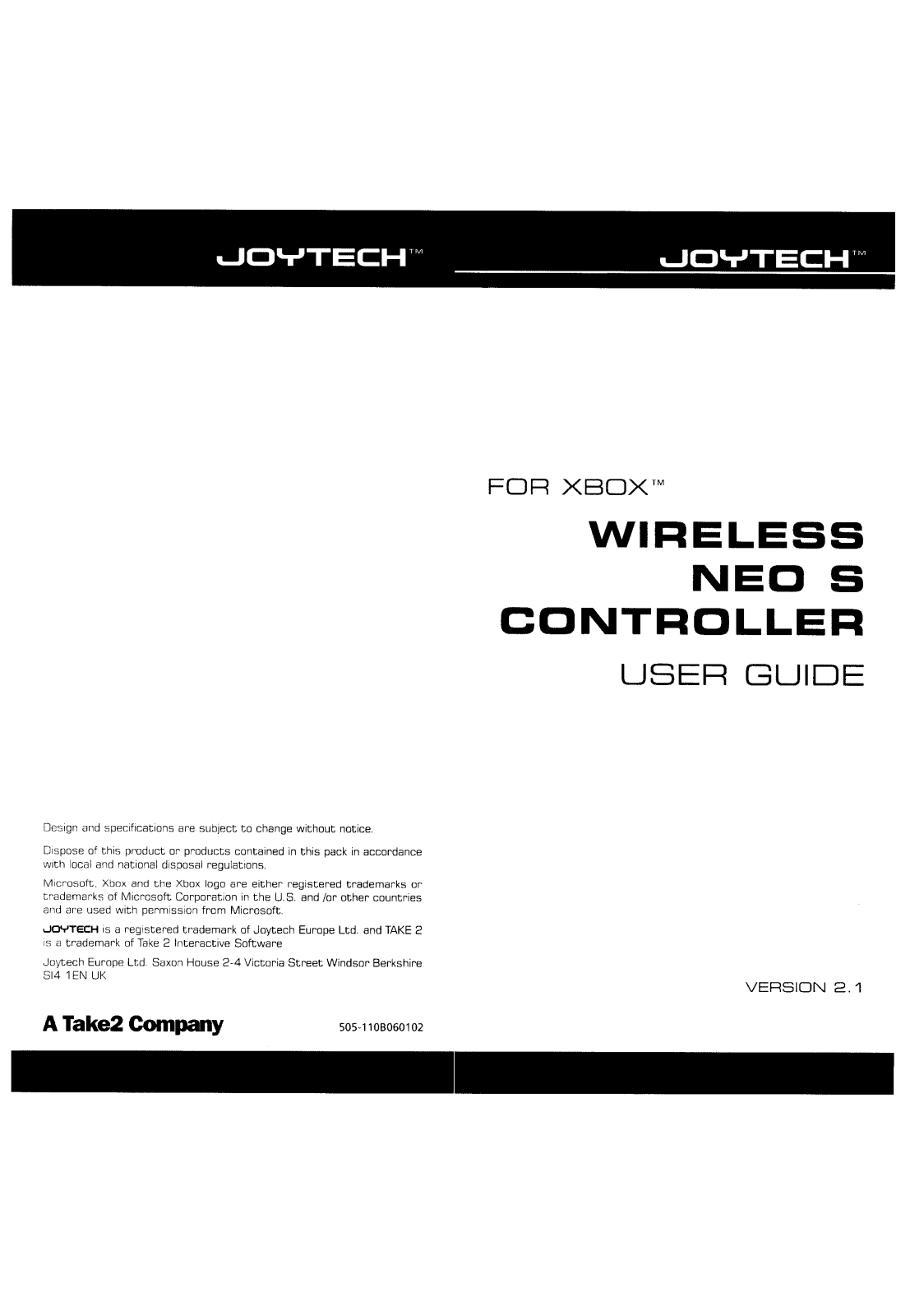 Tech JS110BR2, JS110BT2 User Manual