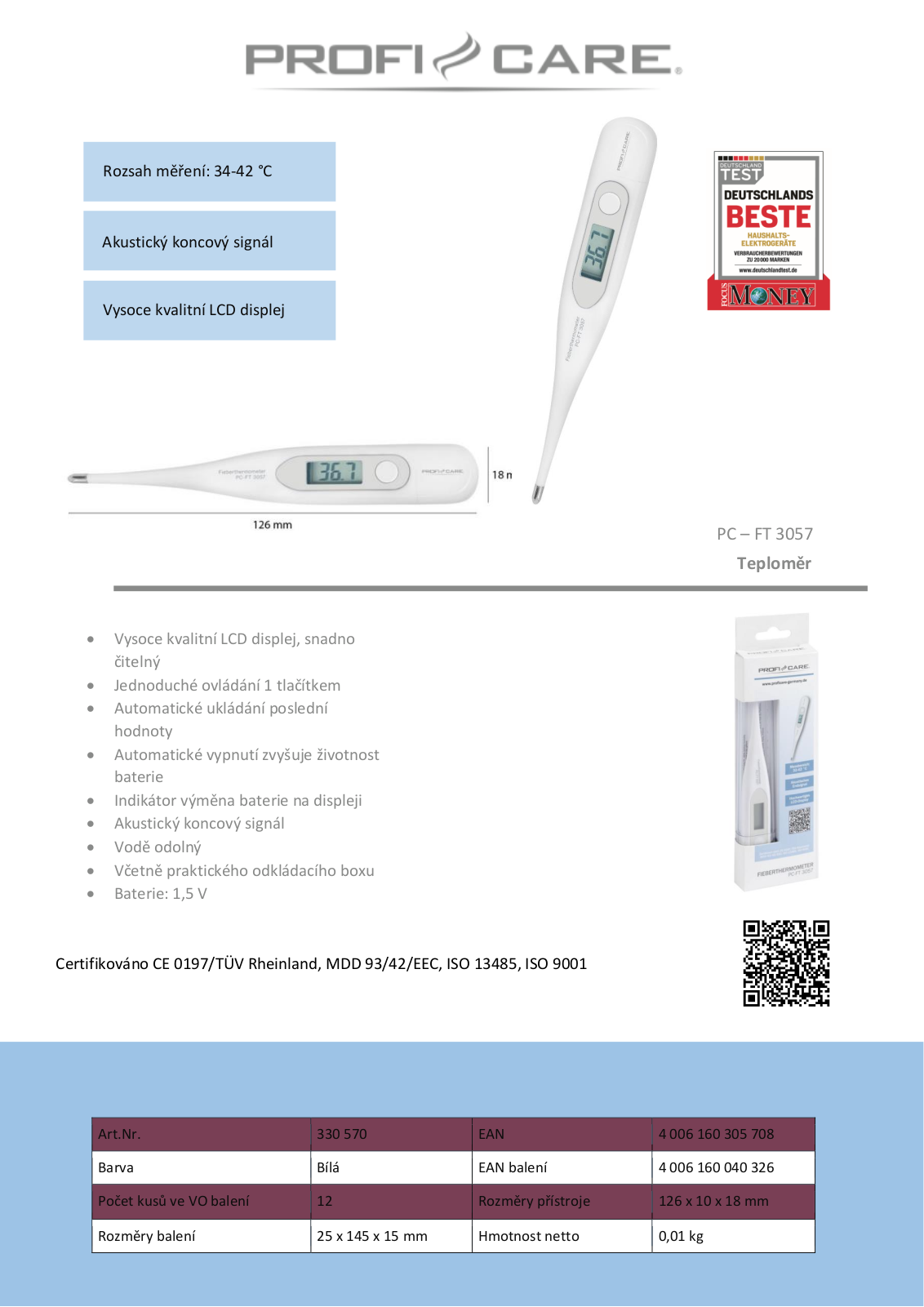 ProfiCare PC-FT 3057 User Manual