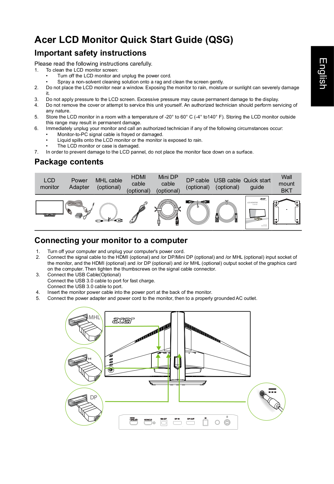 Acer UM.CC0EE.B01 Quick Start Guide