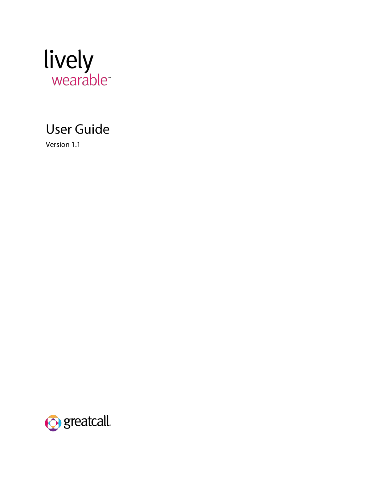 GreatCall Lively Wearable Instruction Manual