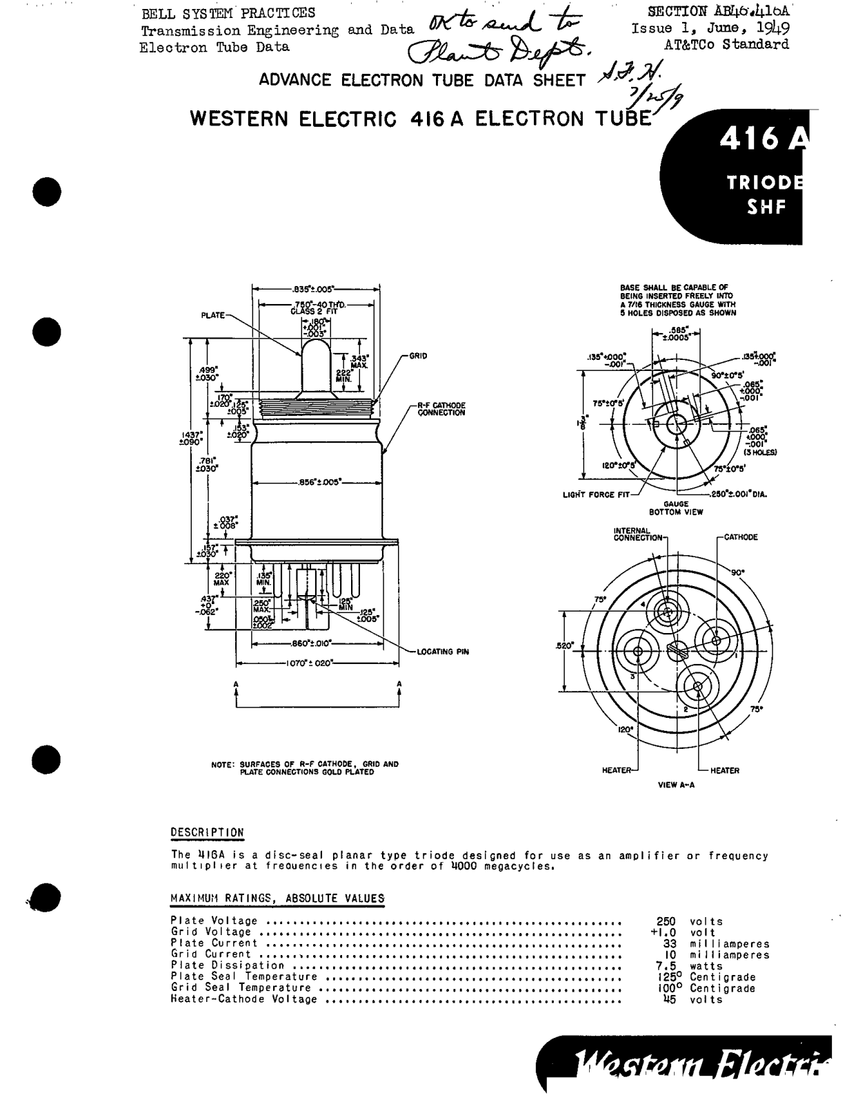 Western Electric 416-A Brochure