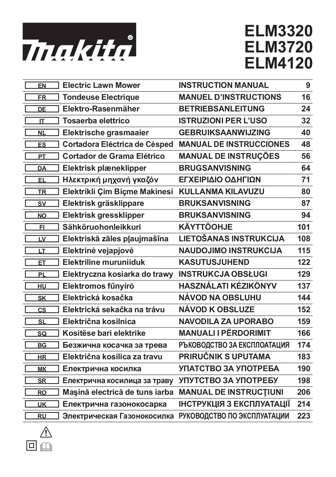 Makita ELM3320, ELM3720, PLM4631N2 User manual