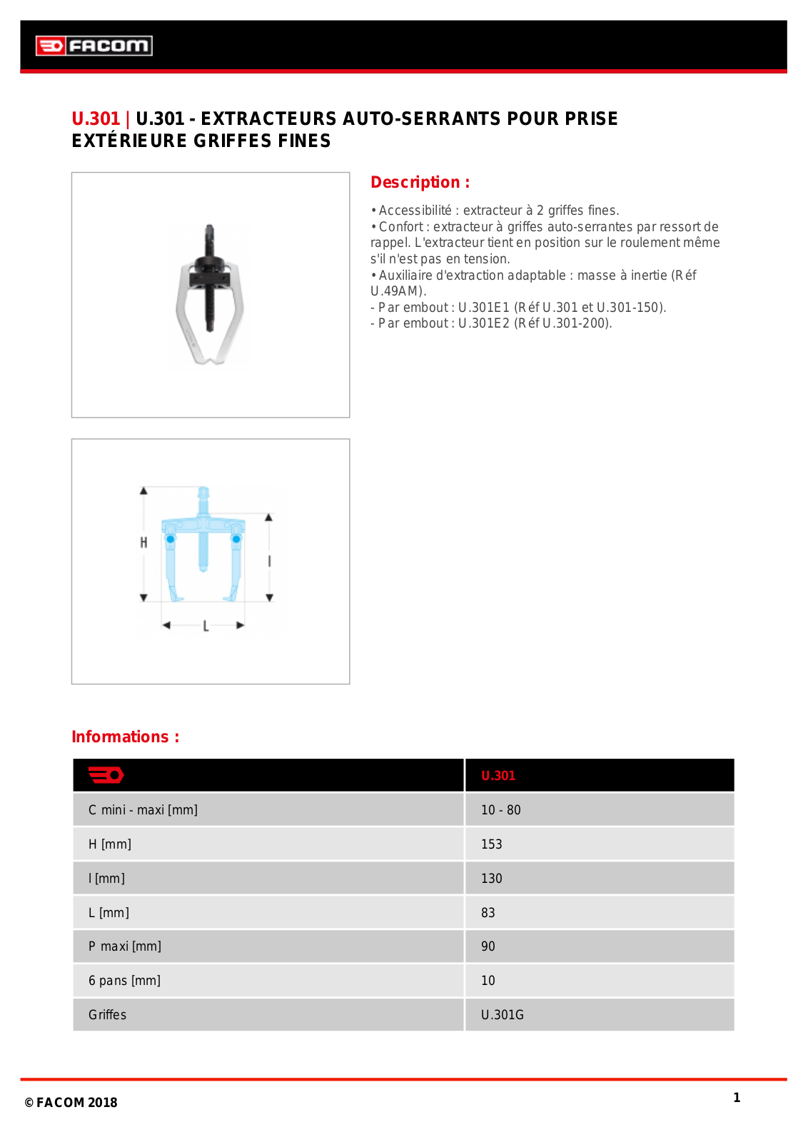 Facom U.301 Specification - ManualMachine.com