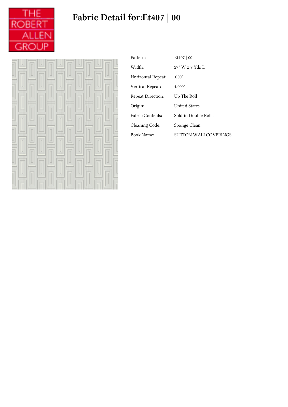 Robert Allen W004262430 Specifications - ManualMachine.com