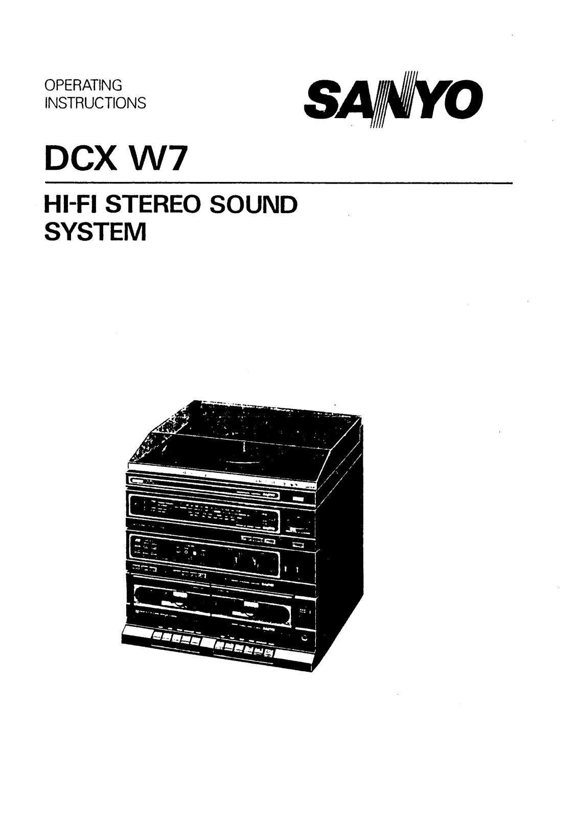 Sanyo DCX W7 Instruction Manual