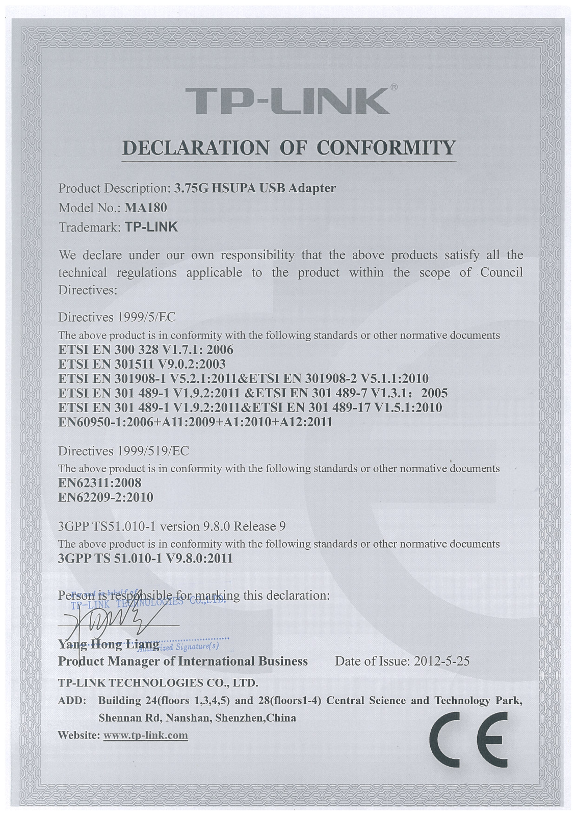 TP-Link MA180 User Manual