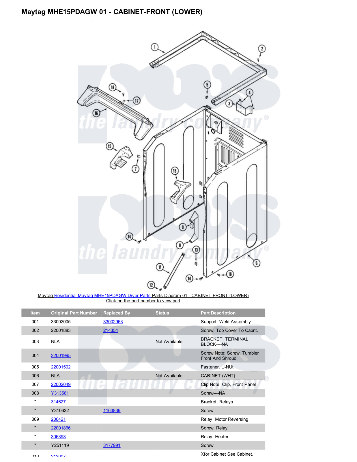 Maytag MHE15PDAGW Parts Diagram