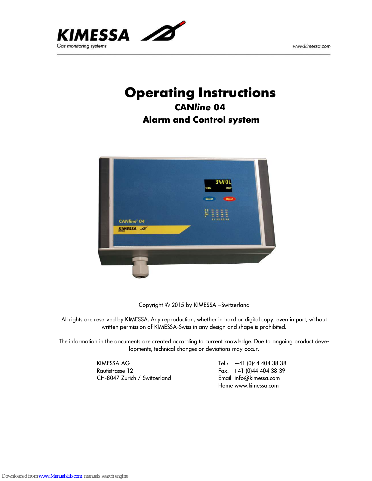 Kimessa CANline 04 Operating Instructions Manual