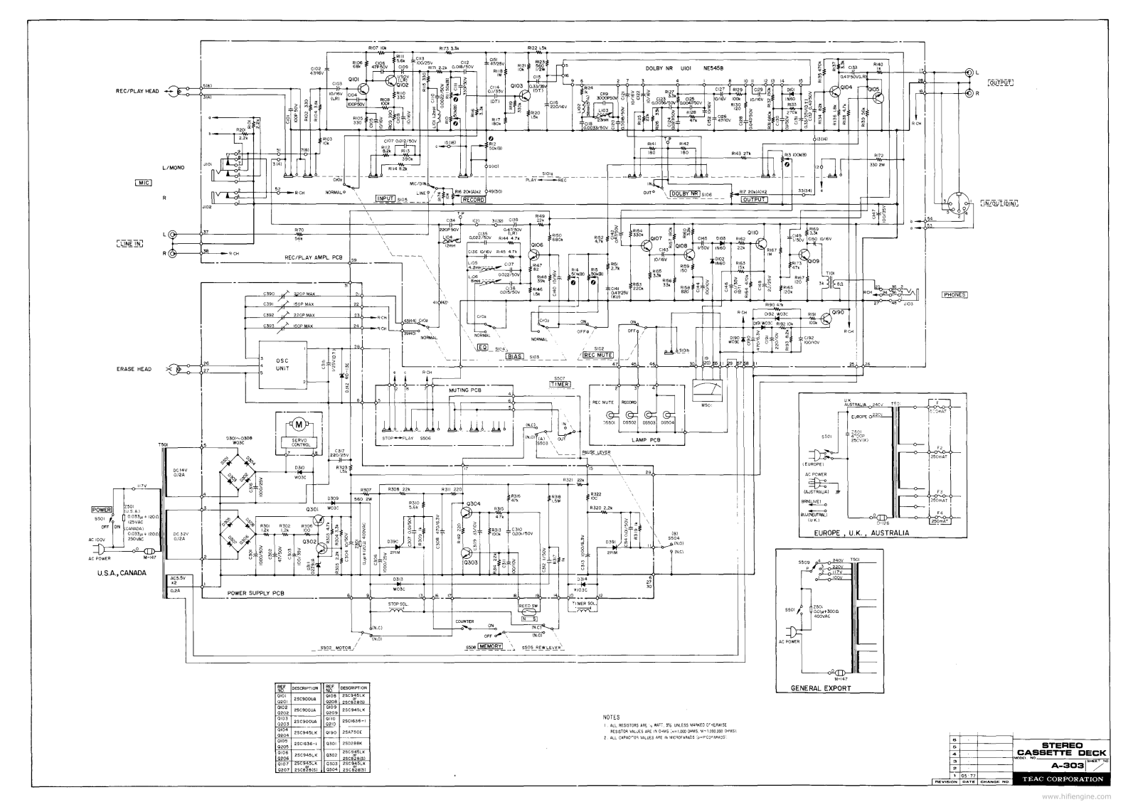Teac A303 Schematic - ManualMachine.com