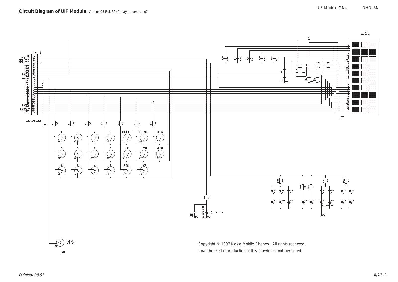 Nokia 434 Circuit Diagram of  Module UIF 04