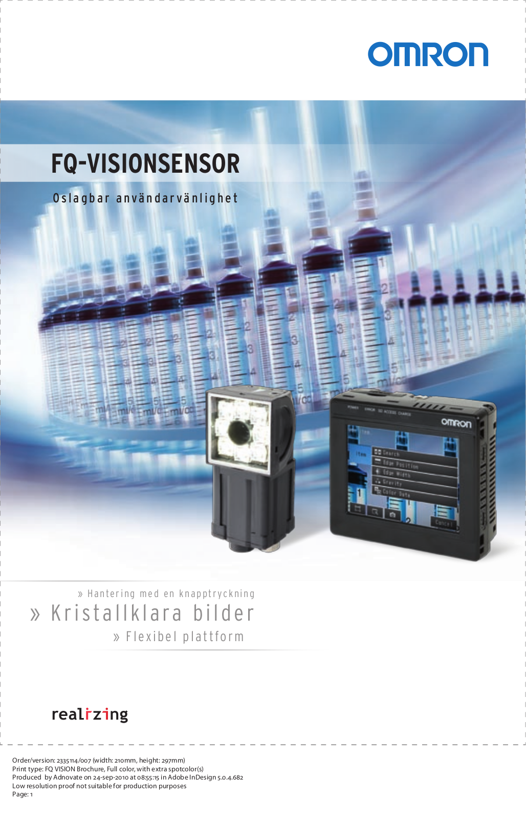 Omron FQ VISION-SENSOR BROCHURE