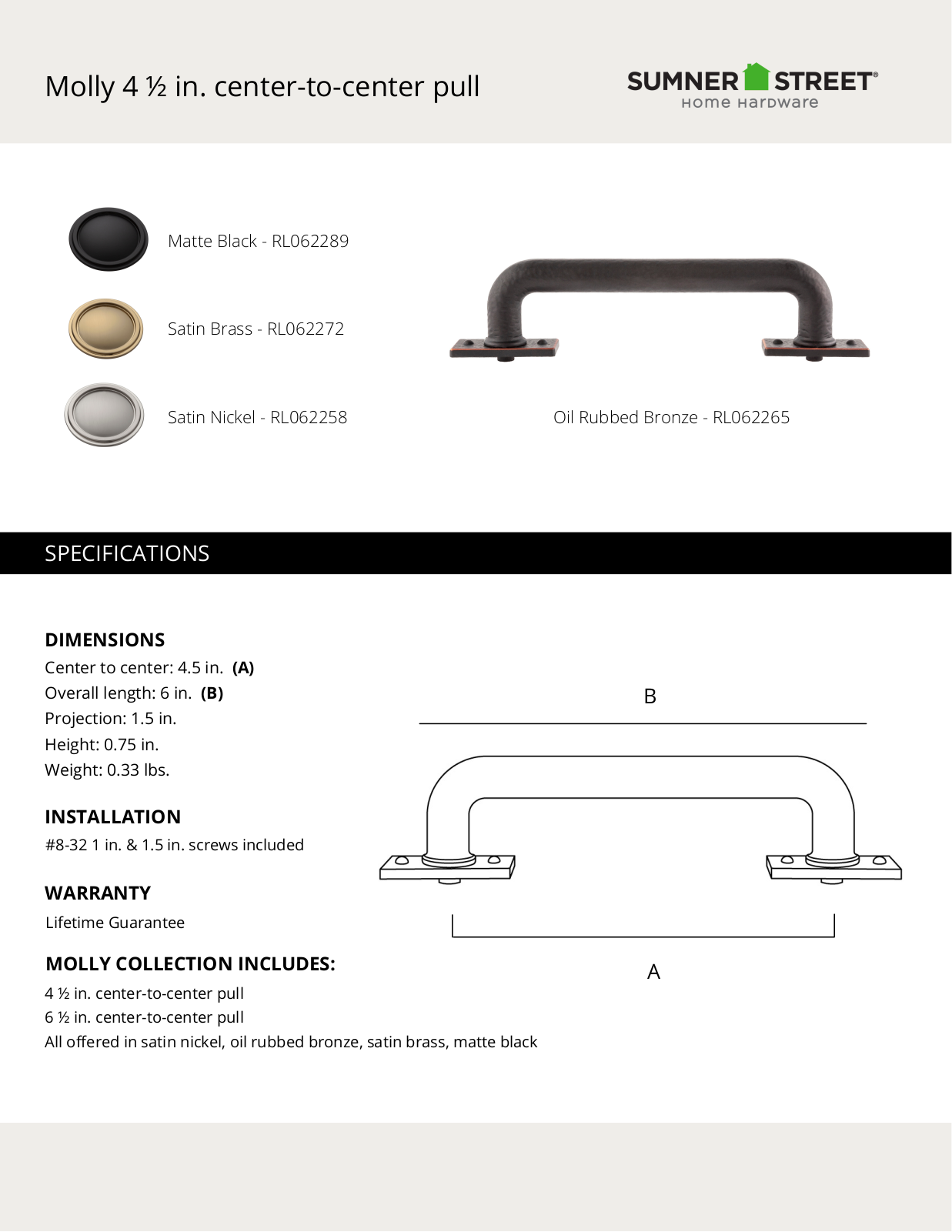 Sumner Street Home Hardware CTHD1159 Specifications - ManualMachine.com