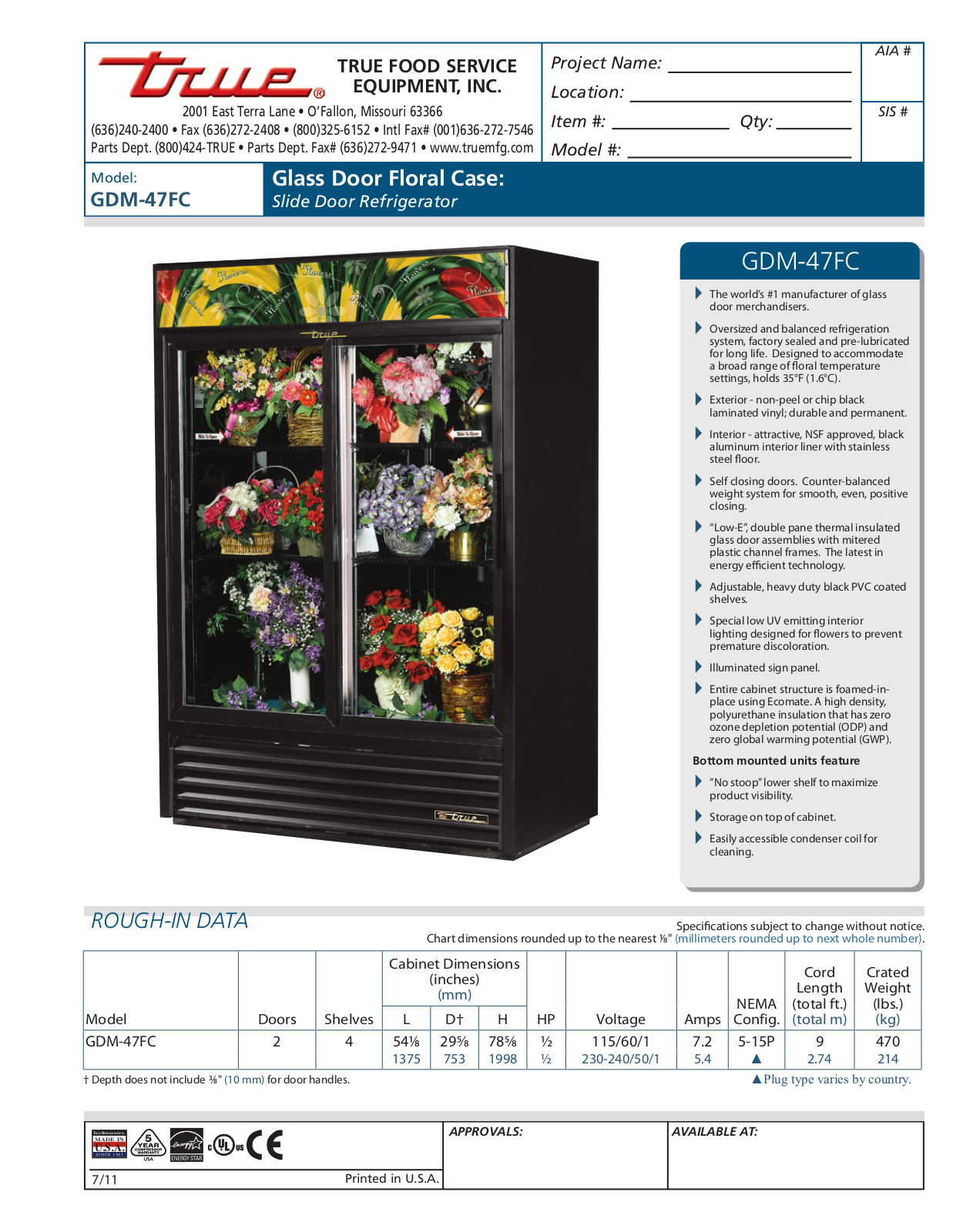 True GDM-47FC User Manual