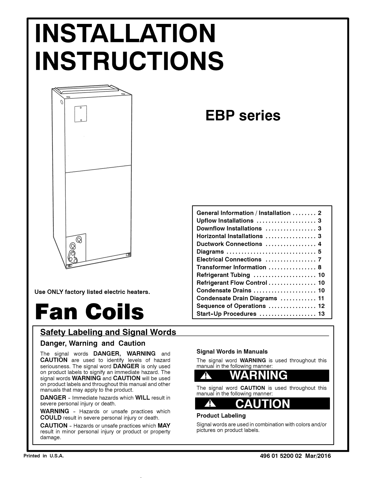 ICP EBP1800A1, EBP1800B1, EBP2400A1, EBP2400B1, EBP3000A1 Installation Guide