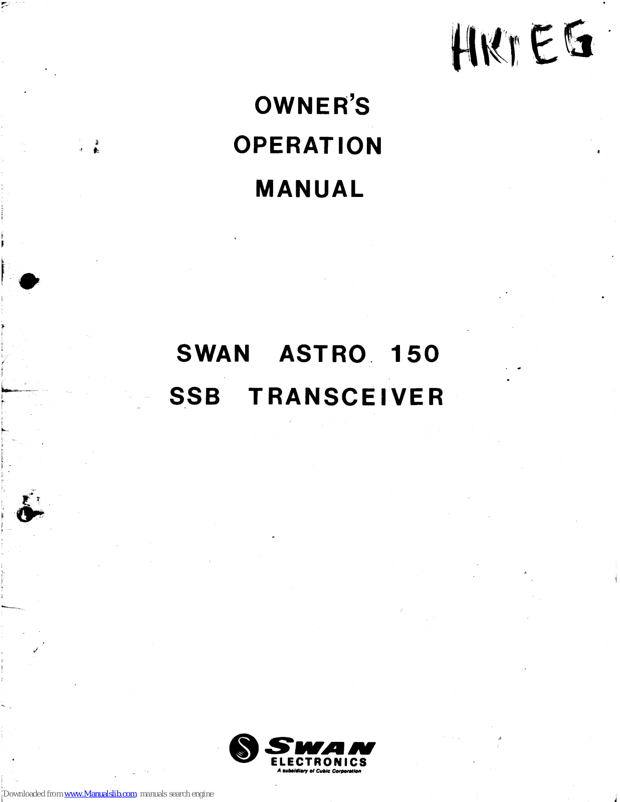 Swann Astro 150 Owner's Operation Manual