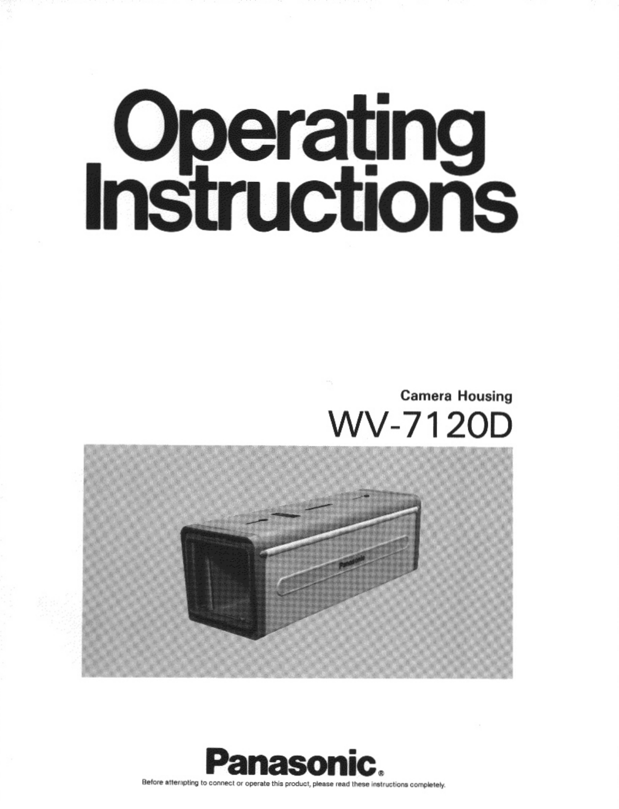 Panasonic WV-7120D User Manual