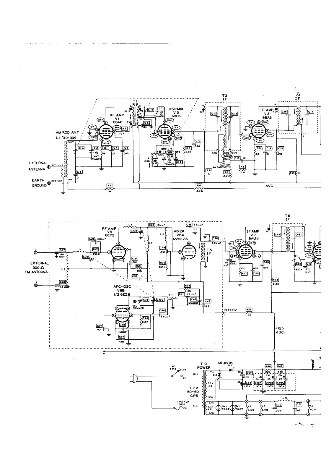 Heath Company AJ-10B Schematic