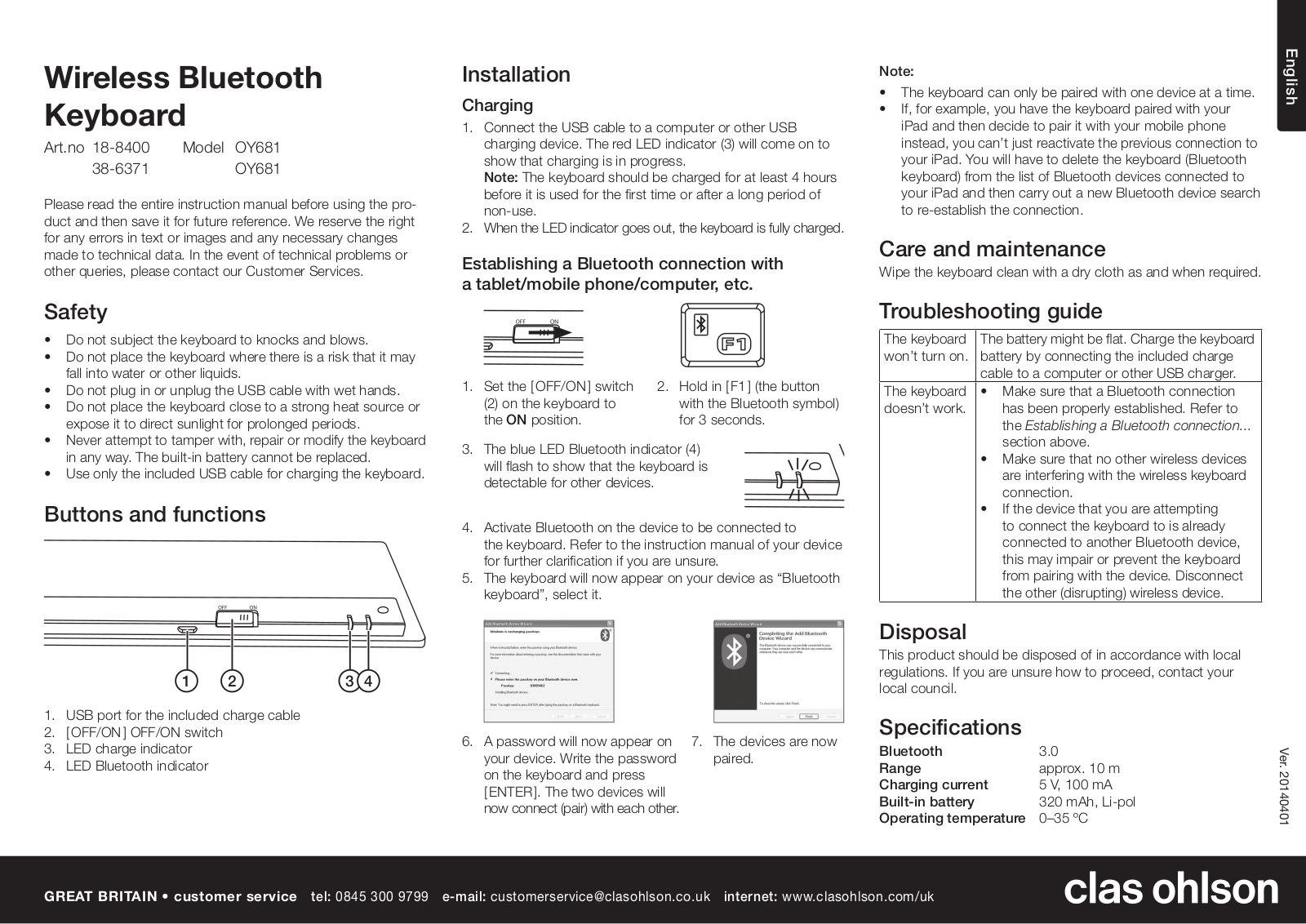 Clas Ohlson OY681 User Manual