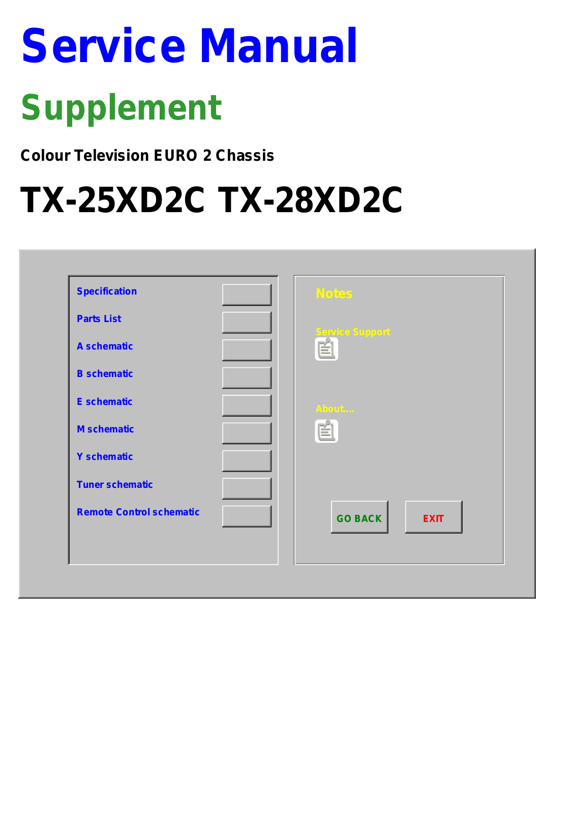 Panasonic TX-25XD2C, TX-28XD2C Service Manual