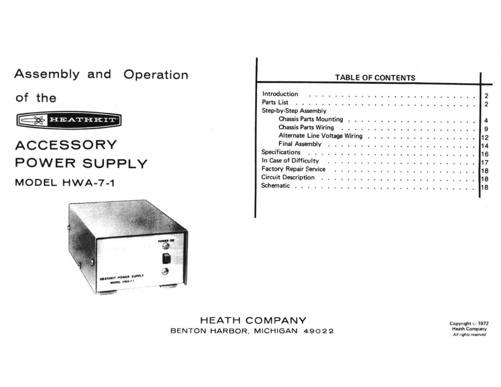 HEATHKIT HWA-7 User Manual