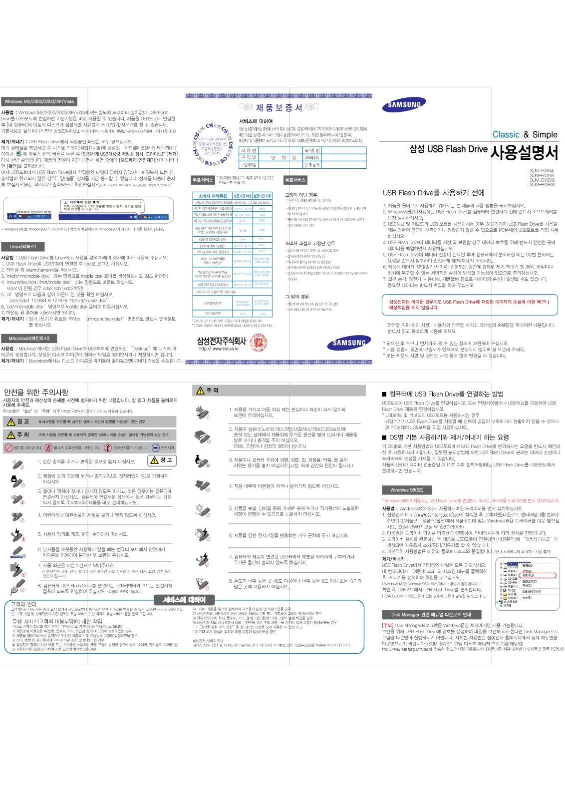 Samsung SUM-BWB8, SUM-BWB16, SUM-BWB4, SUM-BWB32 User Manual