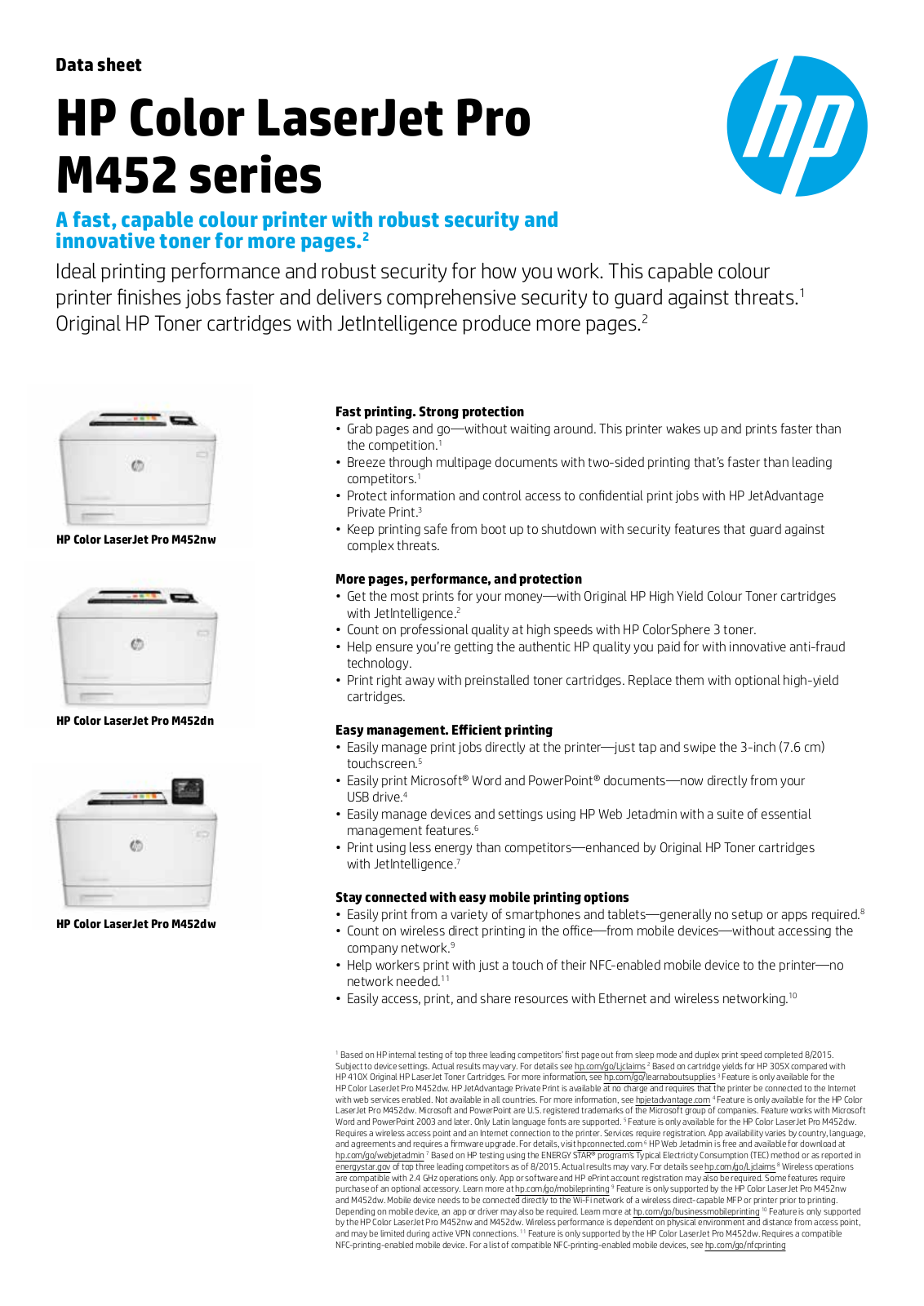 HP Color LaserJet Pro M452dn User manual