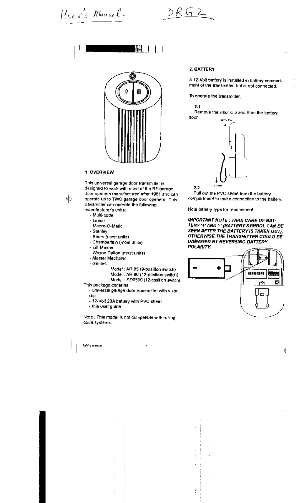 Computime DRG2 User Manual