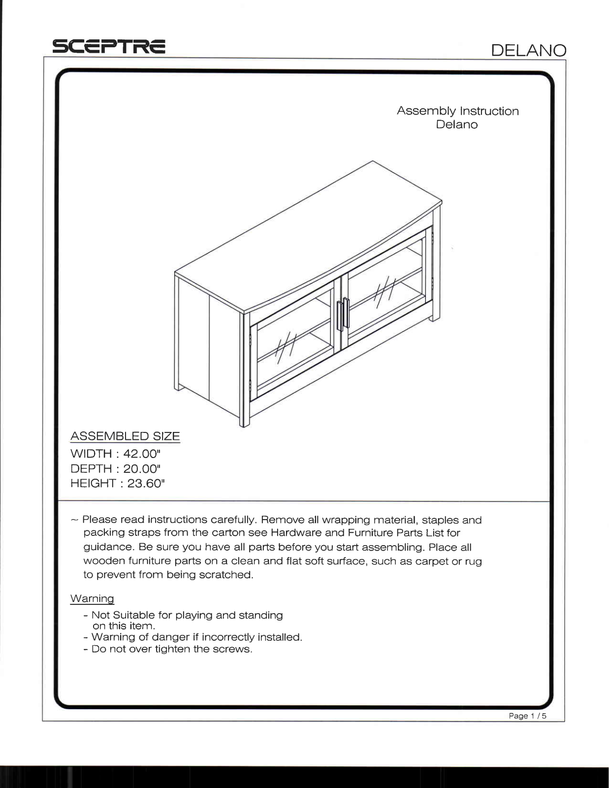 Sceptre Delano User Manual