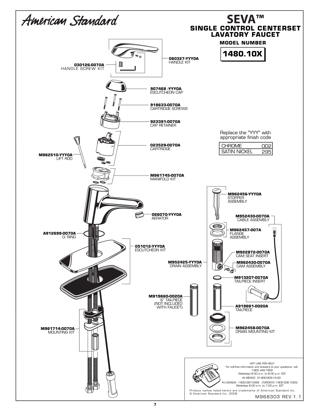 American Standard 1428.10X User Manual