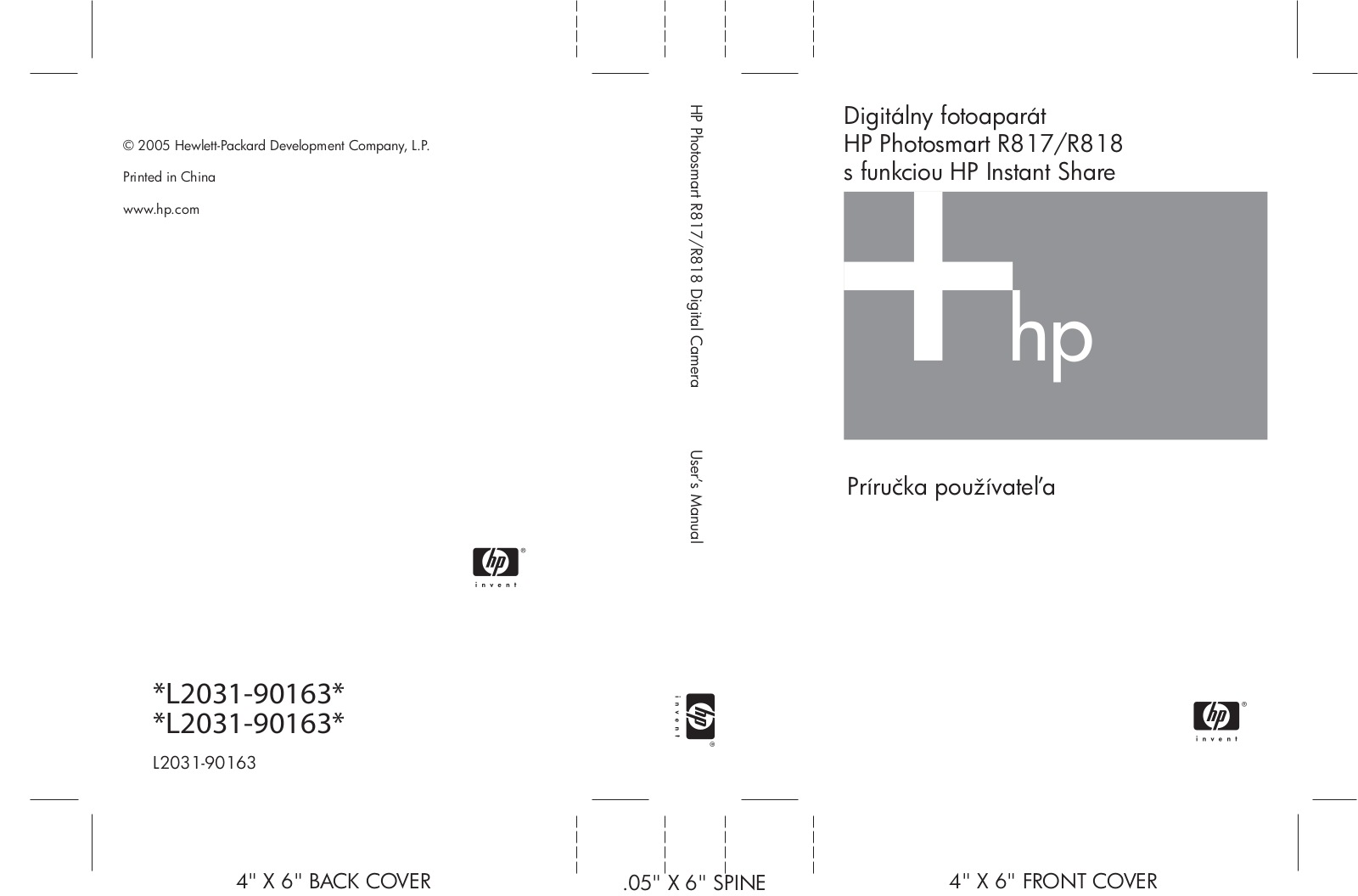 Hp PHOTOSMART R817, PHOTOSMART R818 User Manual