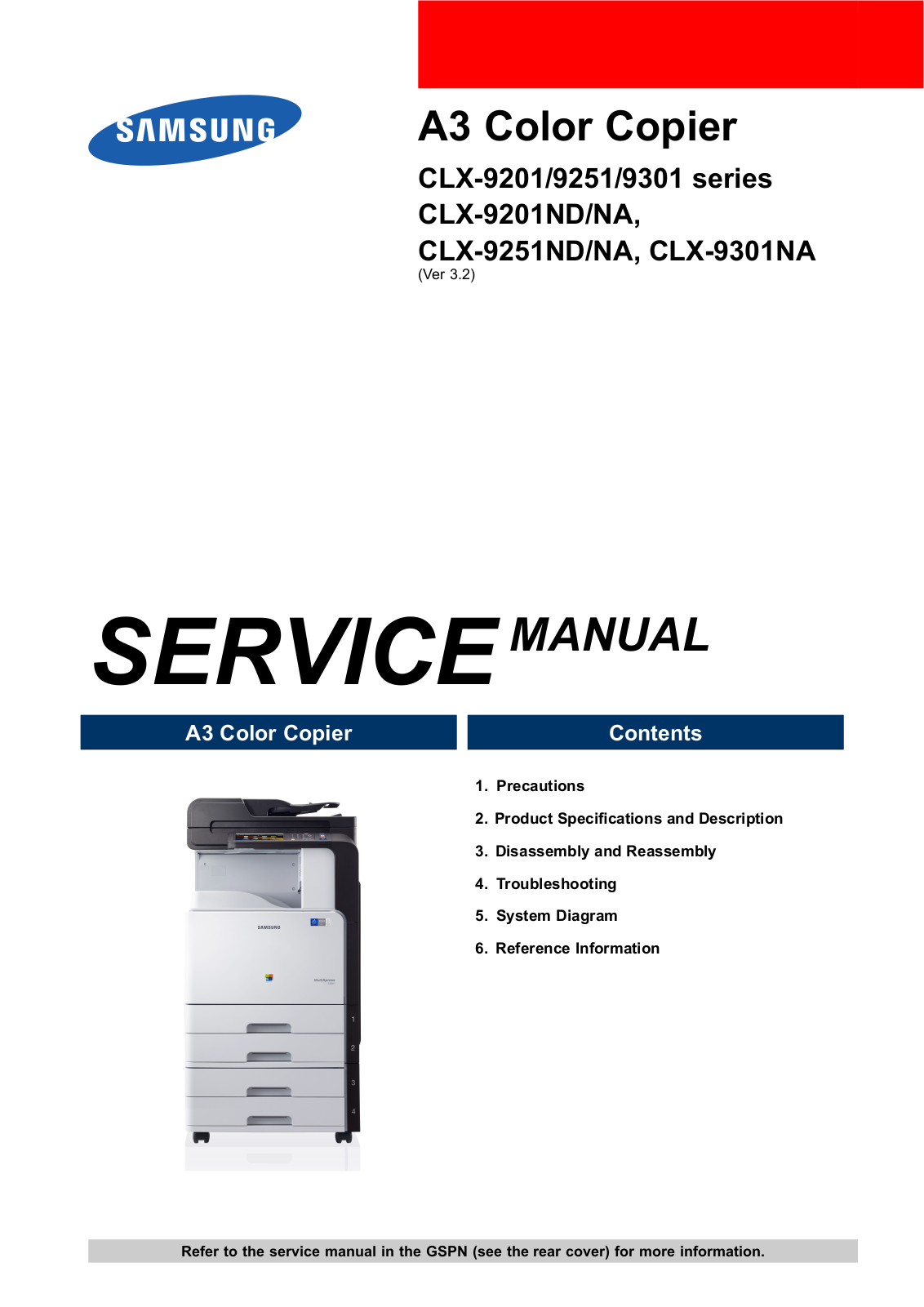 Samsung CLX 9201, CLX 9251, CLX 9301 Service Manual