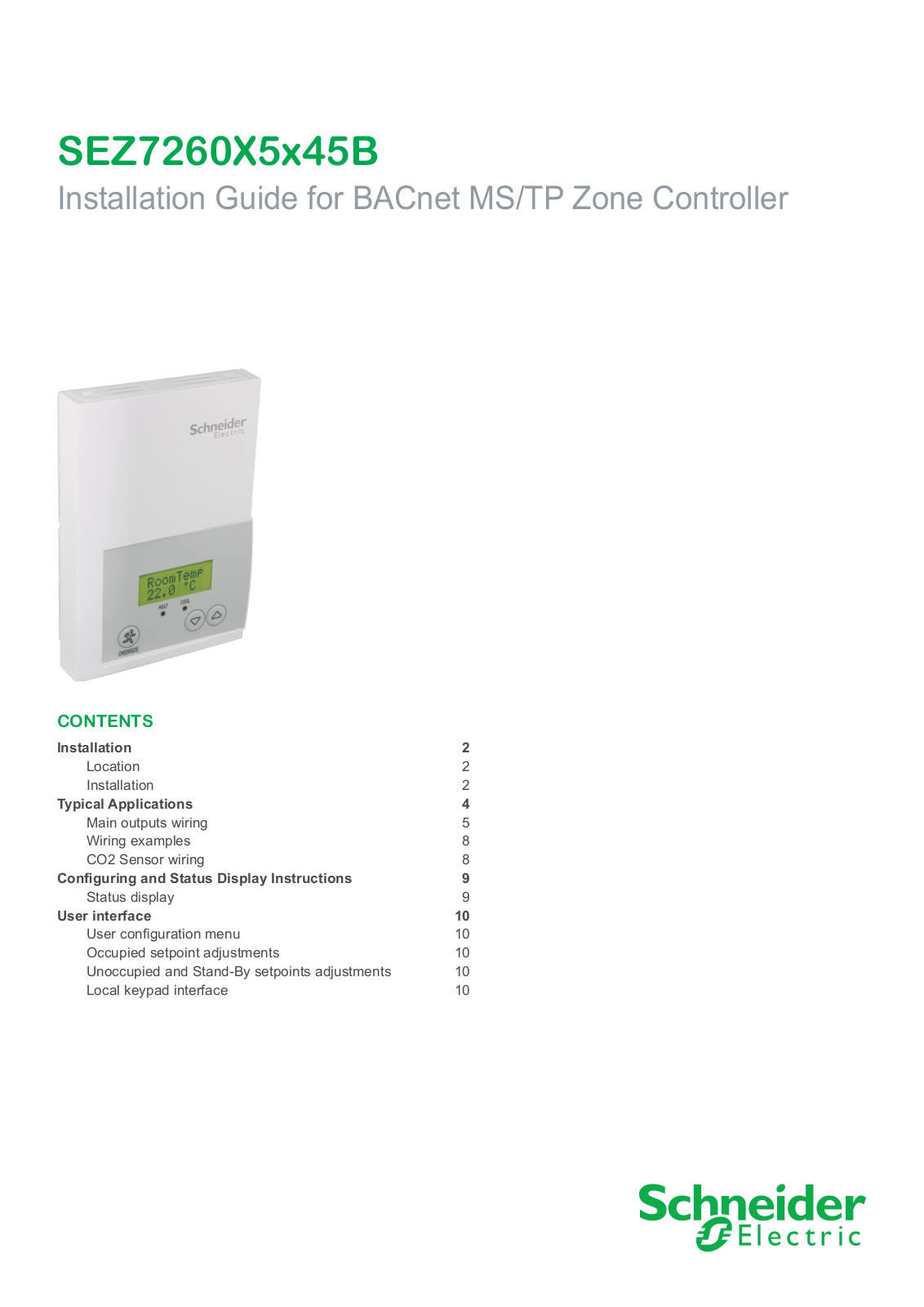 Schneider Electric SEZ7260X5x45B Installation Guide