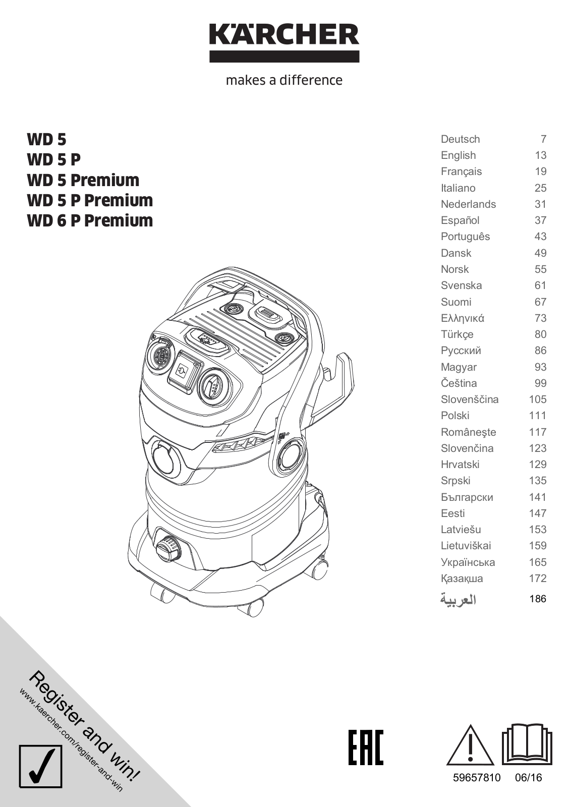 Karcher WD 6 Premium ME PT User manual