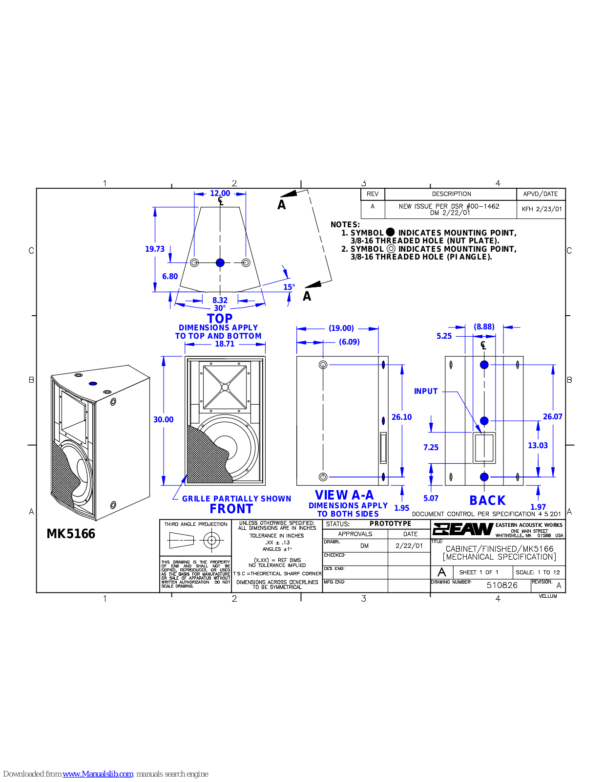 EAW MK5166 Dimensions