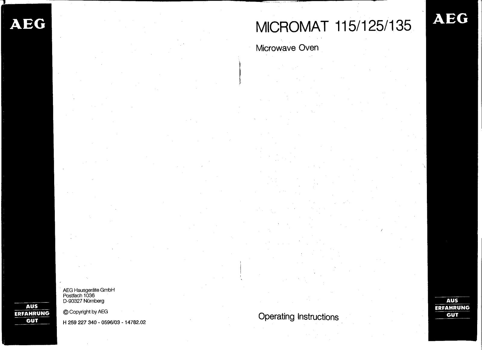 AEG-Electrolux MICROMAT125M, MICROMAT125B User Manual