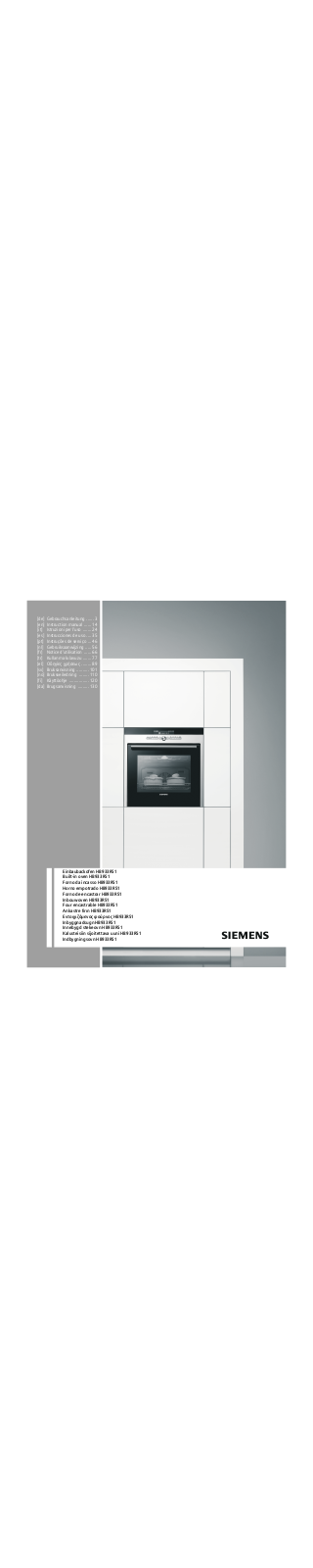 SIEMENS HB933R51 User Manual