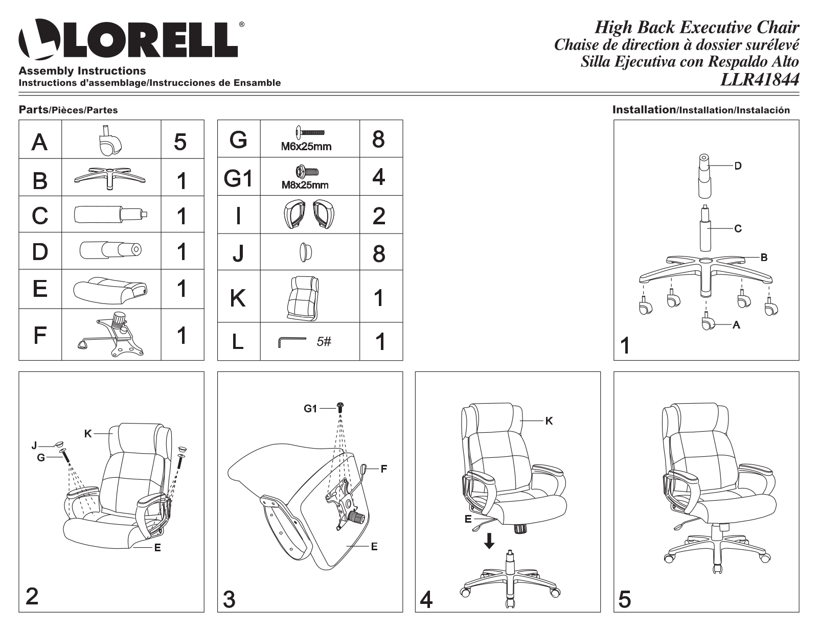 Lorell LRO10078 Installation & Assembly - ManualMachine.com