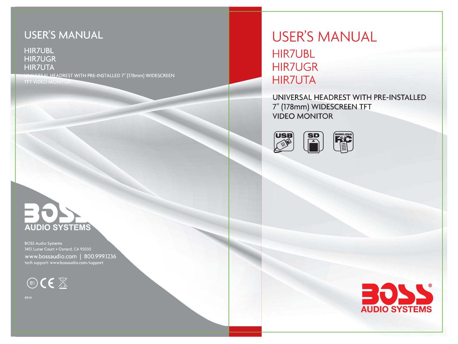 Planet Audio HIR7UBL, HIR7UGR, HIR7UTA User Manual