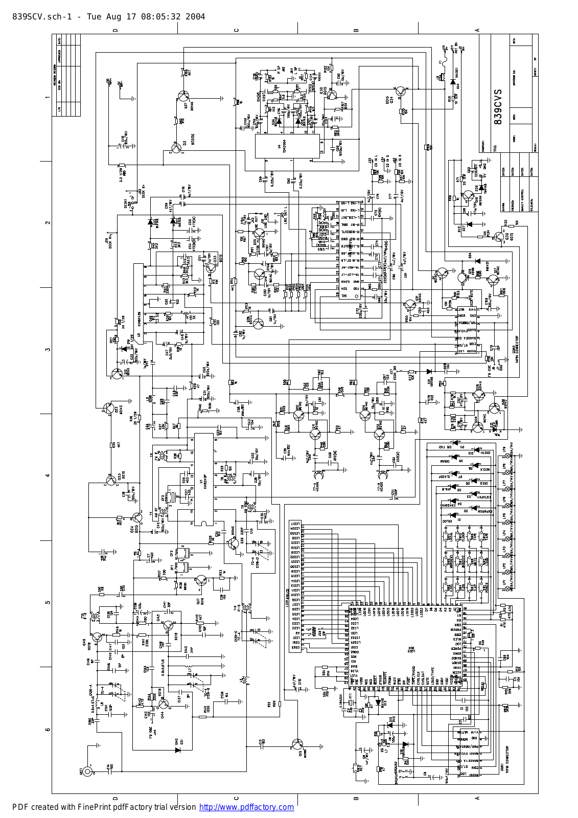 Vitek 839CVS Schematic