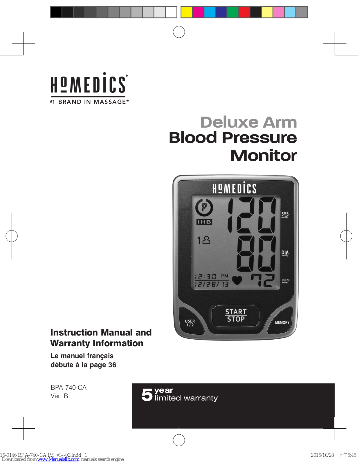 HoMedics BPA-740-CA Instruction Manual