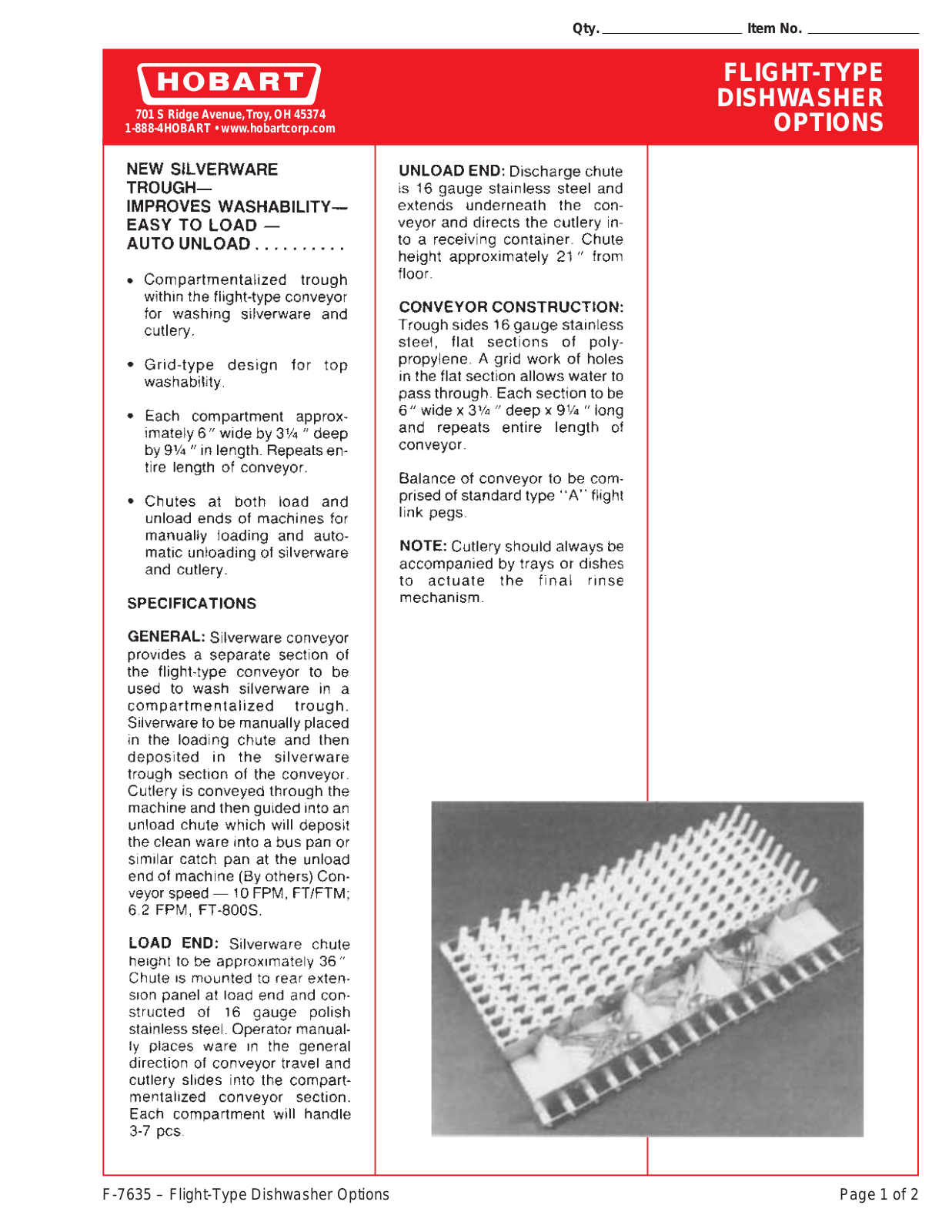 Hobart F-7635 General Manual