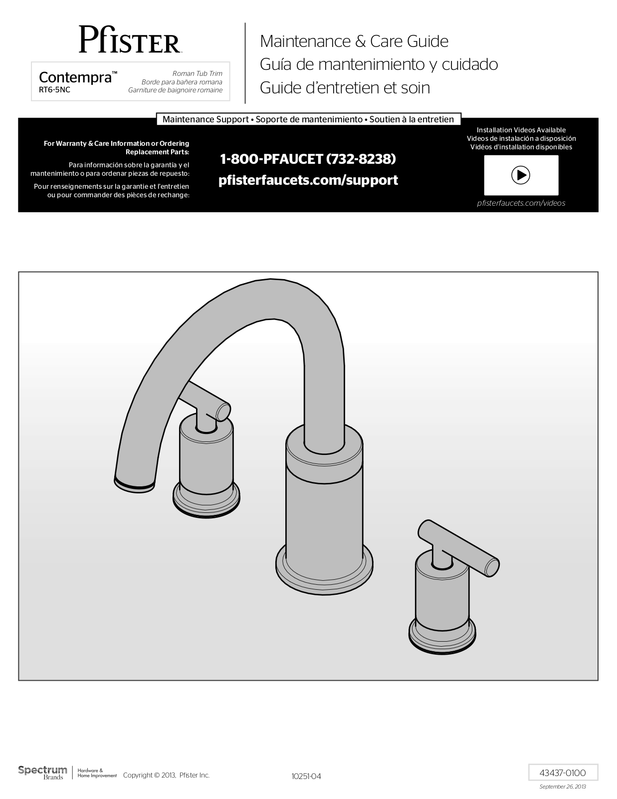 Pfister RT6-5NCC User Manual