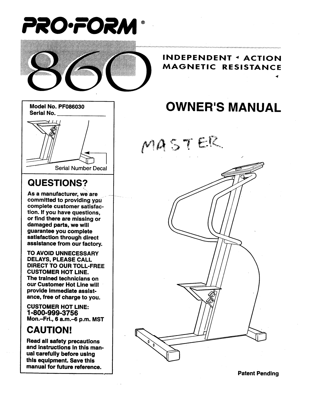 ProForm PF086030 User Manual