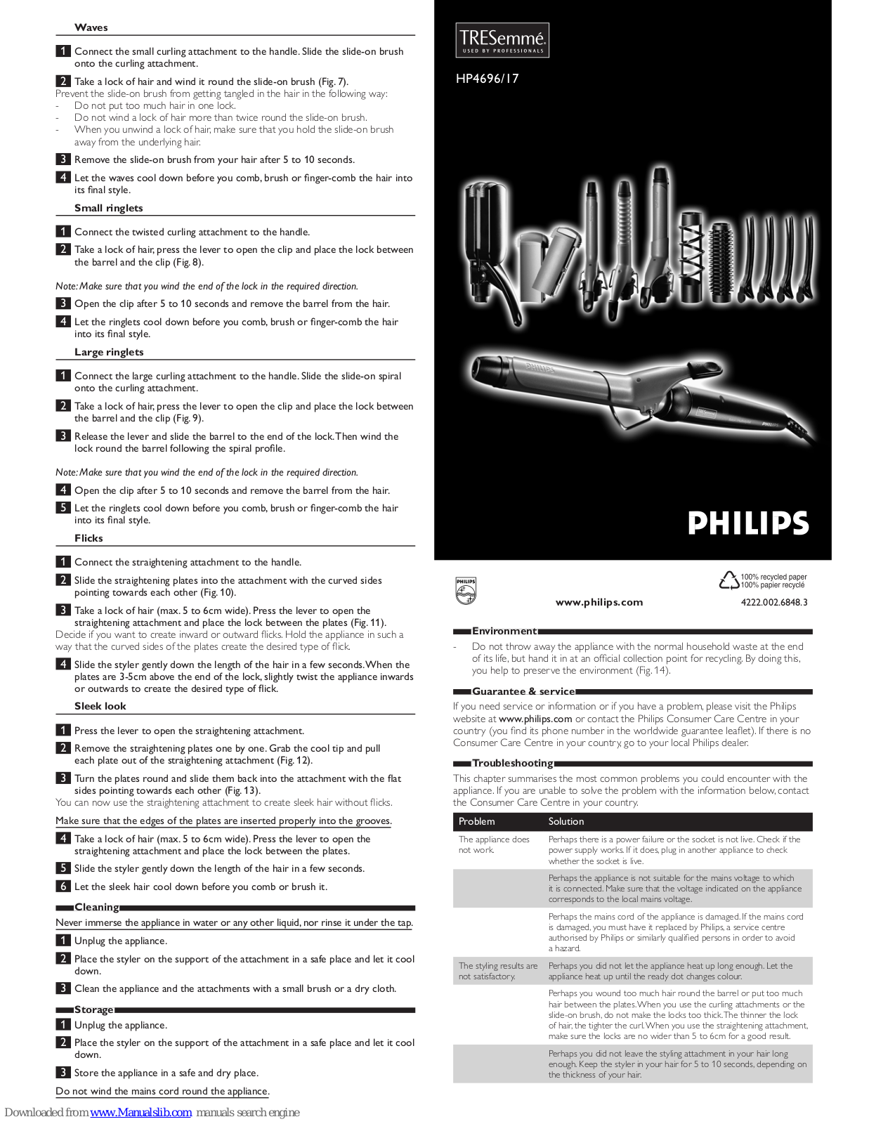 Philips TRESemme HP4696/17 User Manual