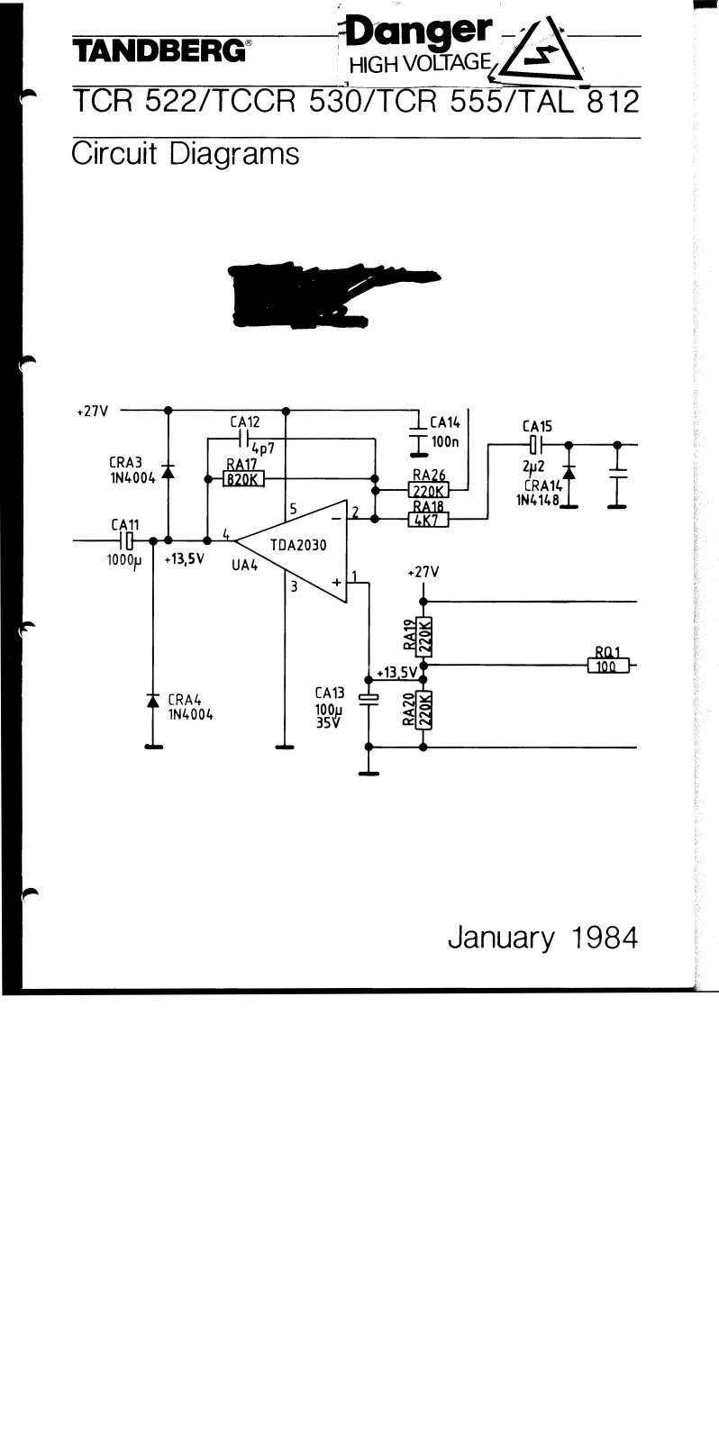 Tandberg TCR-530 Schematic