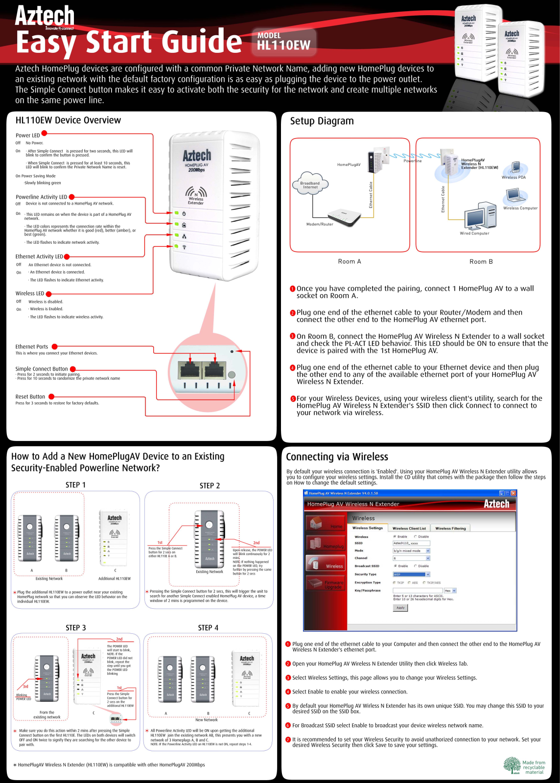 Aztech HL110EW Start Guide