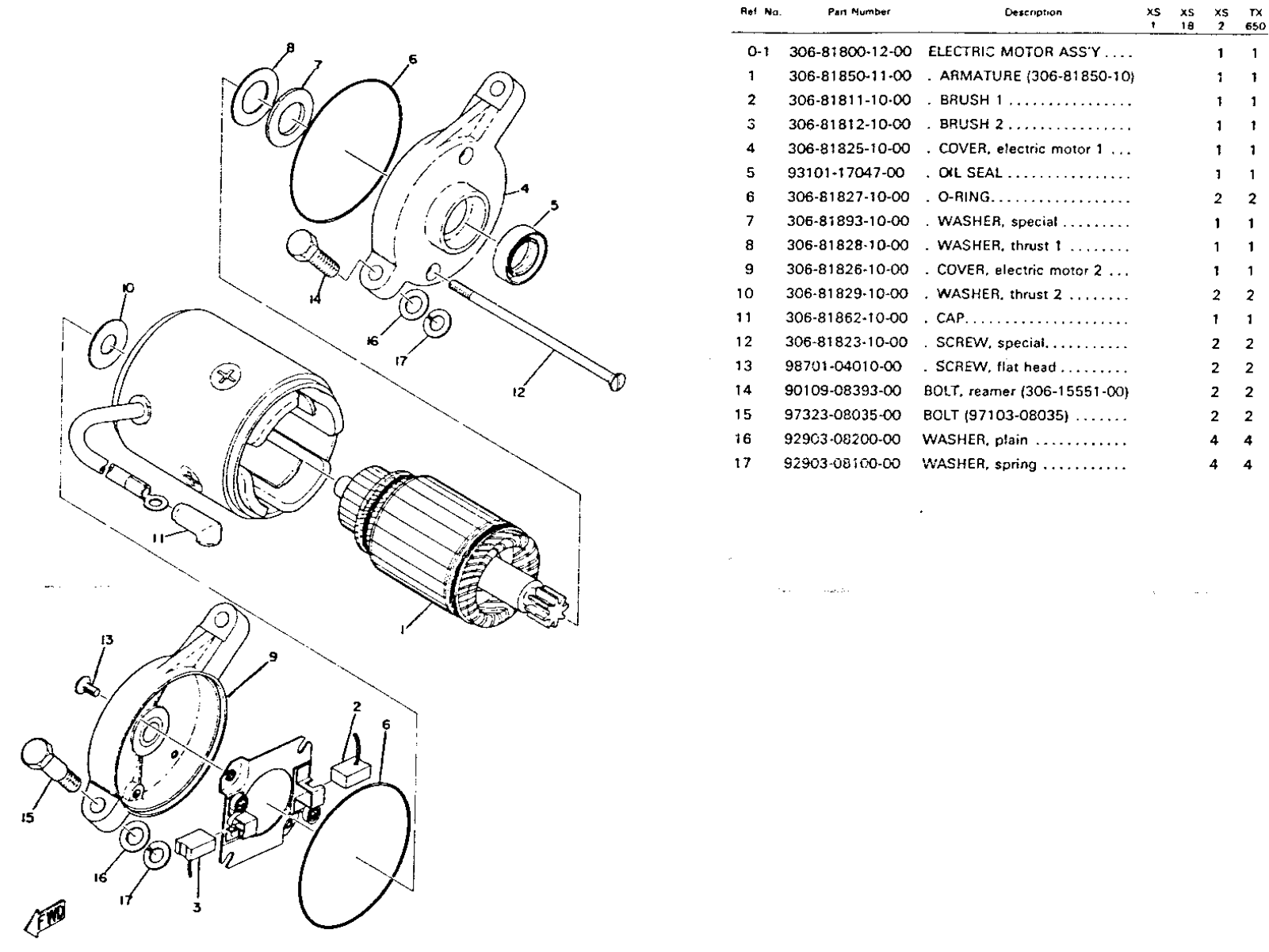 Yamaha XS650 1970-1979 Service Manual starter