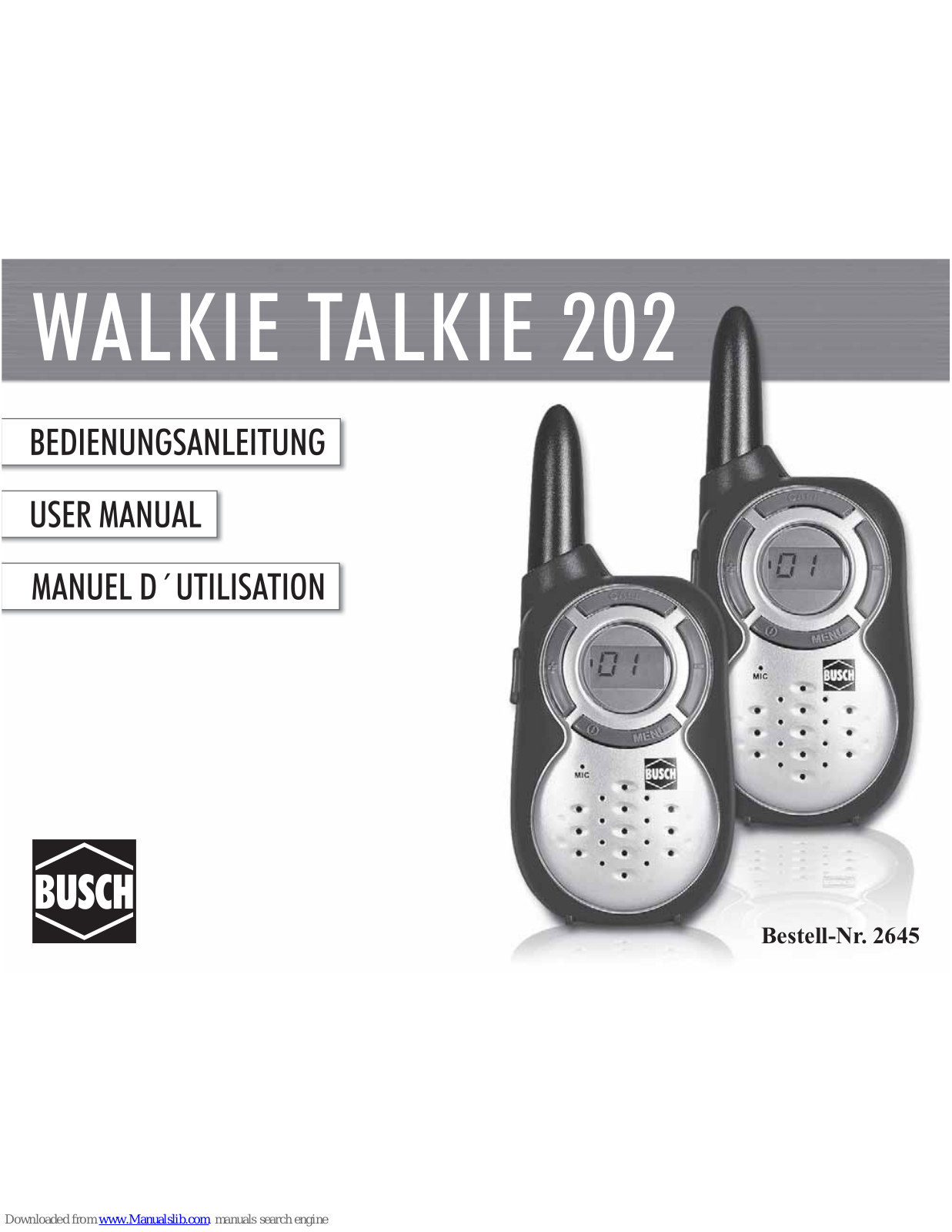 BUSCH 202 User Manual - ManualMachine.com