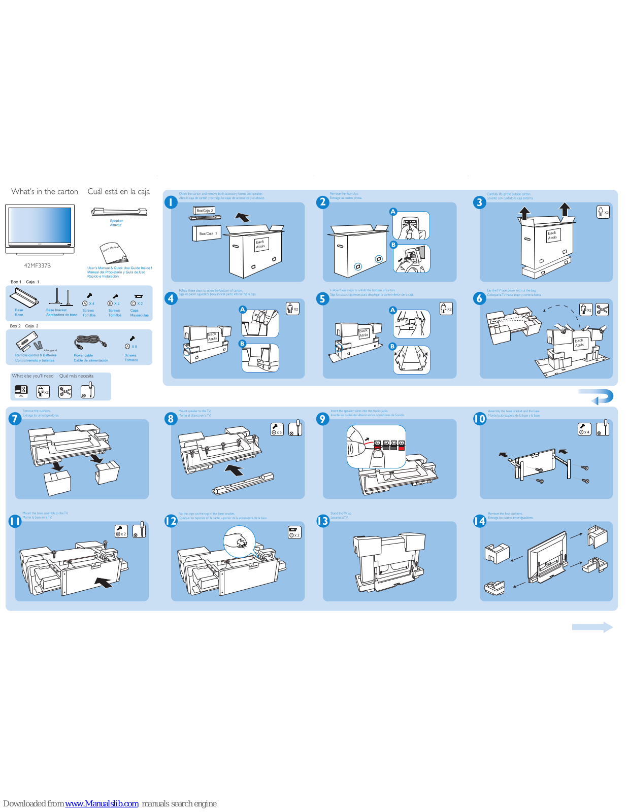 Magnavox 42MF337B/37E, 42MF337B Quick Start Manual